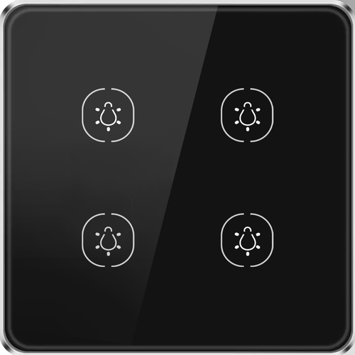 کلید هوشمند لمسی فریم نقره ای 4 پل سری آروشا